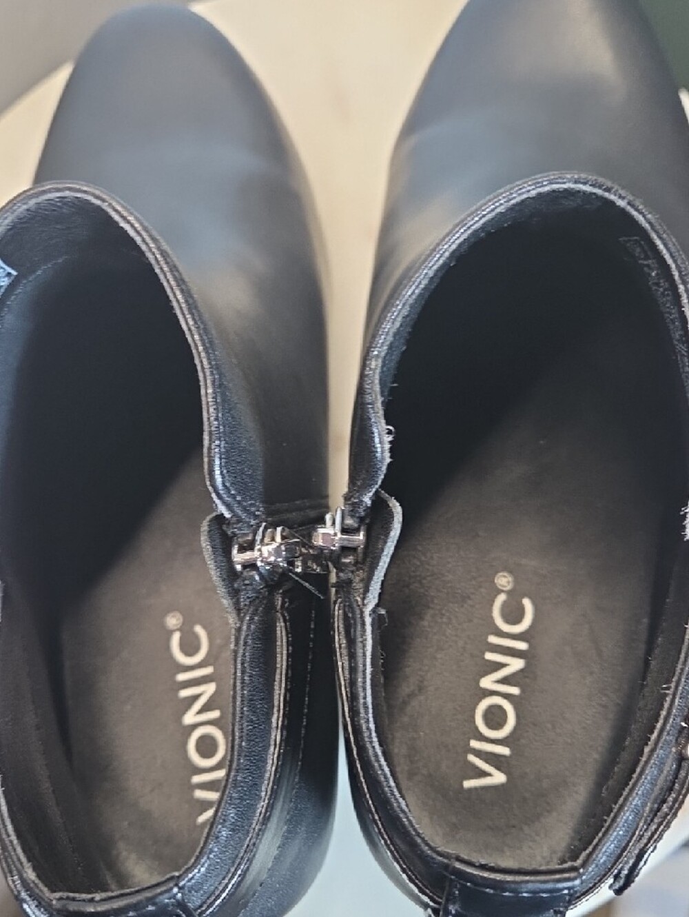 Vionic Black Leather Ankle Bootie with Buckle Accent Size 7.5 - Picture 7 of 9